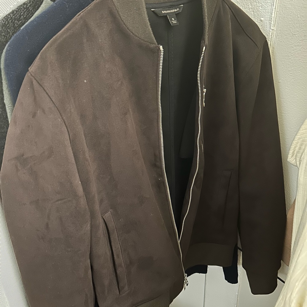 Banana republic suede bomber jacket